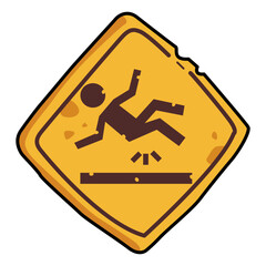 Caution Slippery Floor Hazard Sign Illustration