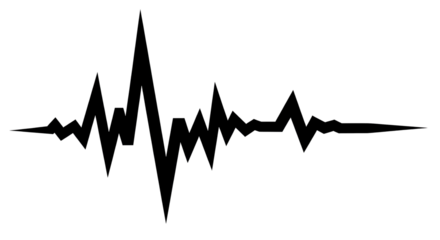 Heartbeat graphic with pulse line isolated PNG with Transparent Background