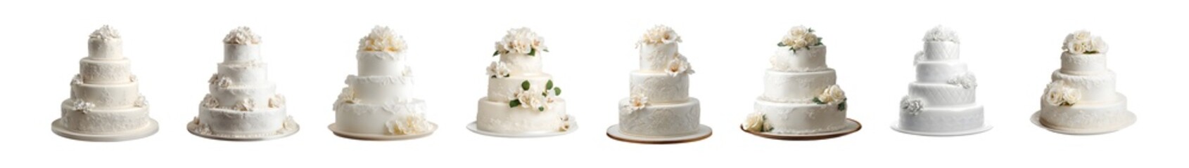 Set of various zen stone stacks for meditation and balance isolated on white.