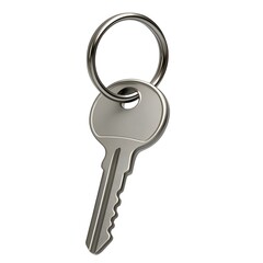 Metal Key Isolated on White Background