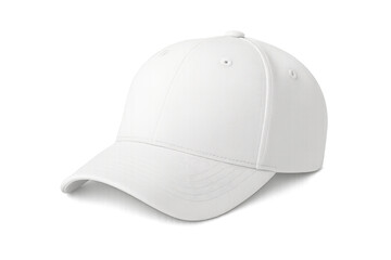 Fototapeta premium Clean White Baseball Cap: A crisp, clean baseball cap isolated, perfect for showcasing design, branding, or personal style.