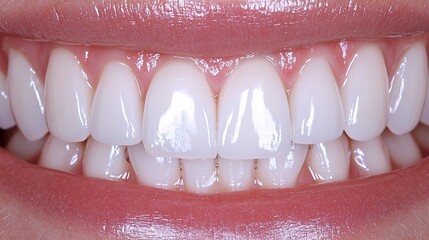 A close up of a perfect and beautiful set of teeth
