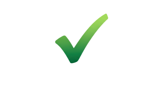 Green check mark symbol for website or application isolated PNG with Transparent Background - Powered by Adobe