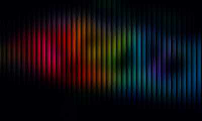 A captivating array of colorful vertical lines emerges from the darkness, forming a mesmerizing abstract background with a harmonious blend of hues
