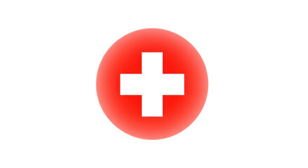 Obraz premium Red cross in a circle for medical or healthcare use isolated PNG with Transparent Background