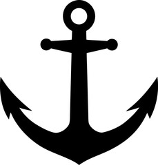 Simple Anchor Silhouette Vector Illustration in Pink