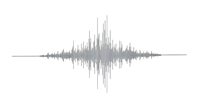Sound wave graphic visualization for seismograph data isolated PNG with Transparent Background