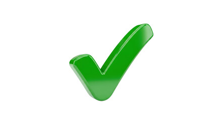 Green check mark symbolizing approval, acceptance, or verification isolated PNG with Transparent Background