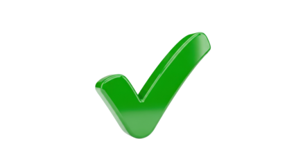 Green check mark symbolizing approval, acceptance, or verification isolated PNG with Transparent Background