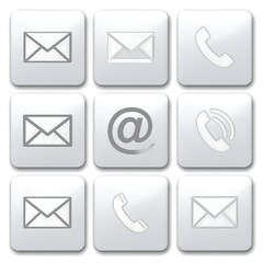 Contact information icons.  Grid of nine buttons