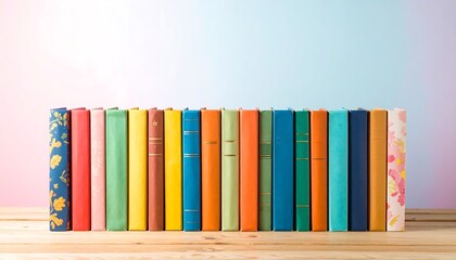 Naklejka premium Colorful books in a row