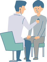 診察する医師と患者のイラスト