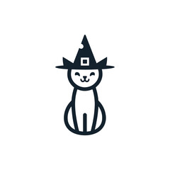 Whimsical Witch Cat A Charming Halloween Vector Illustration