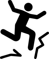 Bold abstract silhouette of a person in mid jump
