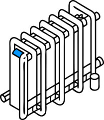 Isometric vector icon of a radiator for heating systems