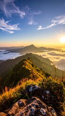 Obraz premium Mountain sunrise panorama (2)