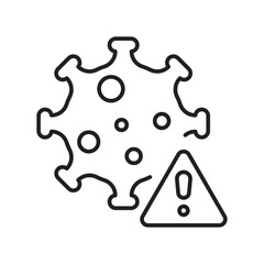 Editable Virus Warning Line Icon