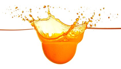 Orange juice splash into water