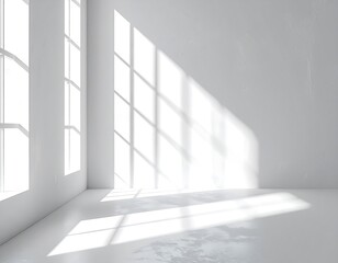 Fototapeta premium White room with sunlight and shadows