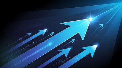Abstract illustration of upward arrows representing growth progress success and future business direction