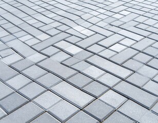 Light gray rectangular paving stones in a patterned layout