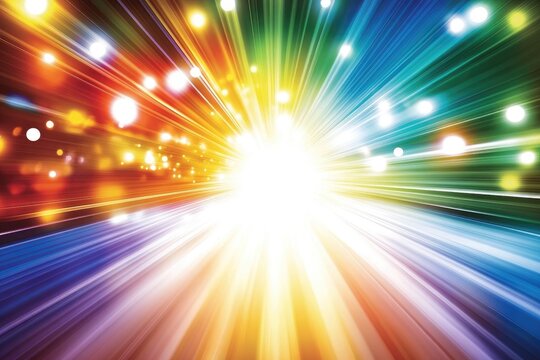 Colorful explosion radiating light