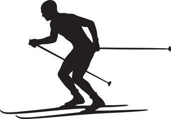 Fototapeta premium Cross-Country Skier Silhouette Vector Illustration