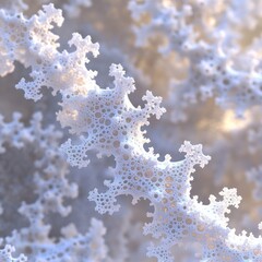 Abstract fractal pattern, light beige, intricate detail