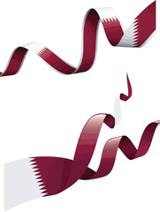 Flowing Ribbon of the Qatar Flag: A Dynamic Vector Illustration