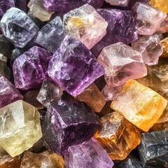 Close-up of colorful crystals