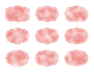 ピンク桃色水彩のフレーム枠
