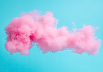 Pink cloud smoke against a teal background