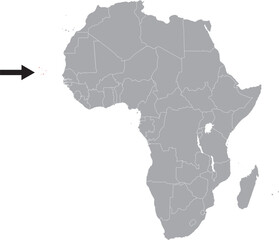 Cabo Verde (Cape Verde) on Africa Map Grey High Detailed