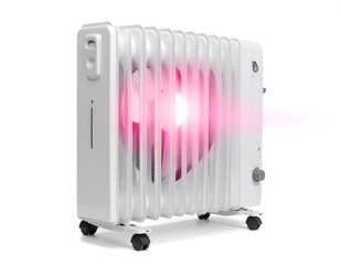 Modern radiant heater showcasing warm hues