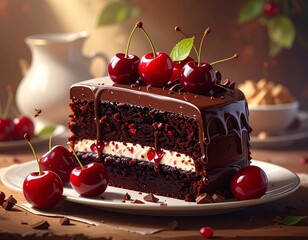 Scrumptious Chocolate Cherry Cake Delight
