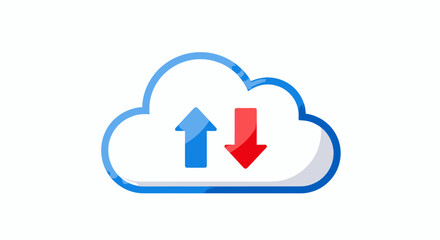 Cloud Computing Data Transfer with Up and Down Arrows A Concept Illustration