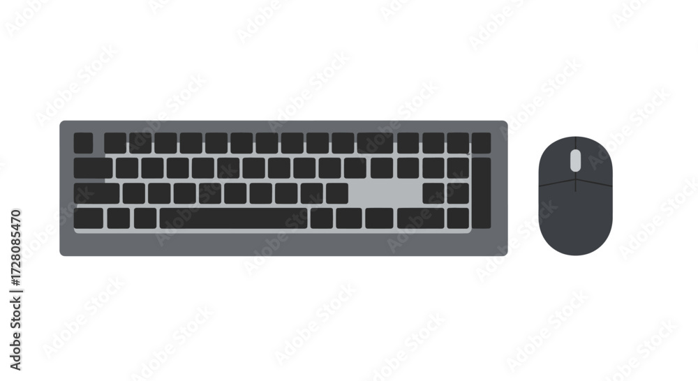 Wall mural modern computer keyboard and mouse set a vector illustration for technology and productivity
