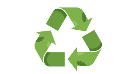 Obraz premium Green recycling logo composed of currency banknotes representing the concept of cashback, environmental savings, and a circular economy