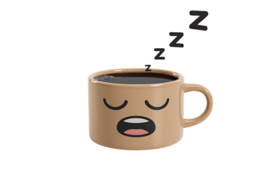 Sleeping coffee isolated on transparent background