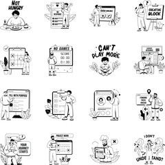 Bundle of Glyph Style Errors And Emptiness Illustrations