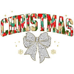 Brushstroke Christmas Coquette PNG – Festive Holiday Bow Clipart, Girly Aesthetic Sublimation Design for T-Shirts, Cards, and Crafts