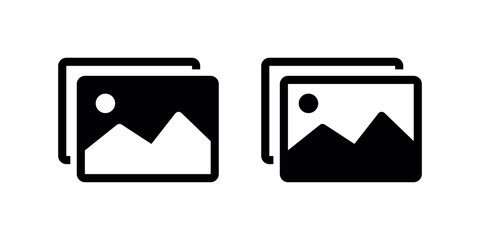 Photo Icons, Image Gallery Placeholder Vector, Picture Thumbnail Symbol for UI, Web and App Design