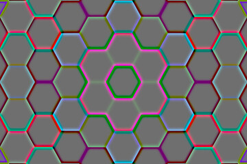 hexies with glowing lines