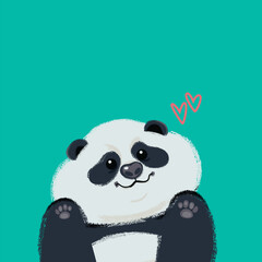 Cute panda cartoon Vector