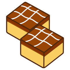 Trileçe Albanian sponge cake flat color vector illustration template design