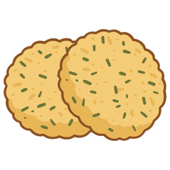 Qifqi Albanian rice balls flat color vector illustration template design