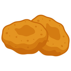 Petulla Albanian fried dough flat color vector illustration template design