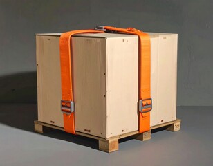 Securing a Cargo Box with Straps on a Pallet