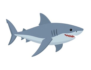 Naklejka premium Cartoon shark, side profile