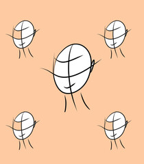 Vector icon set of basketball equipment featuring a hoop, net, and ball design